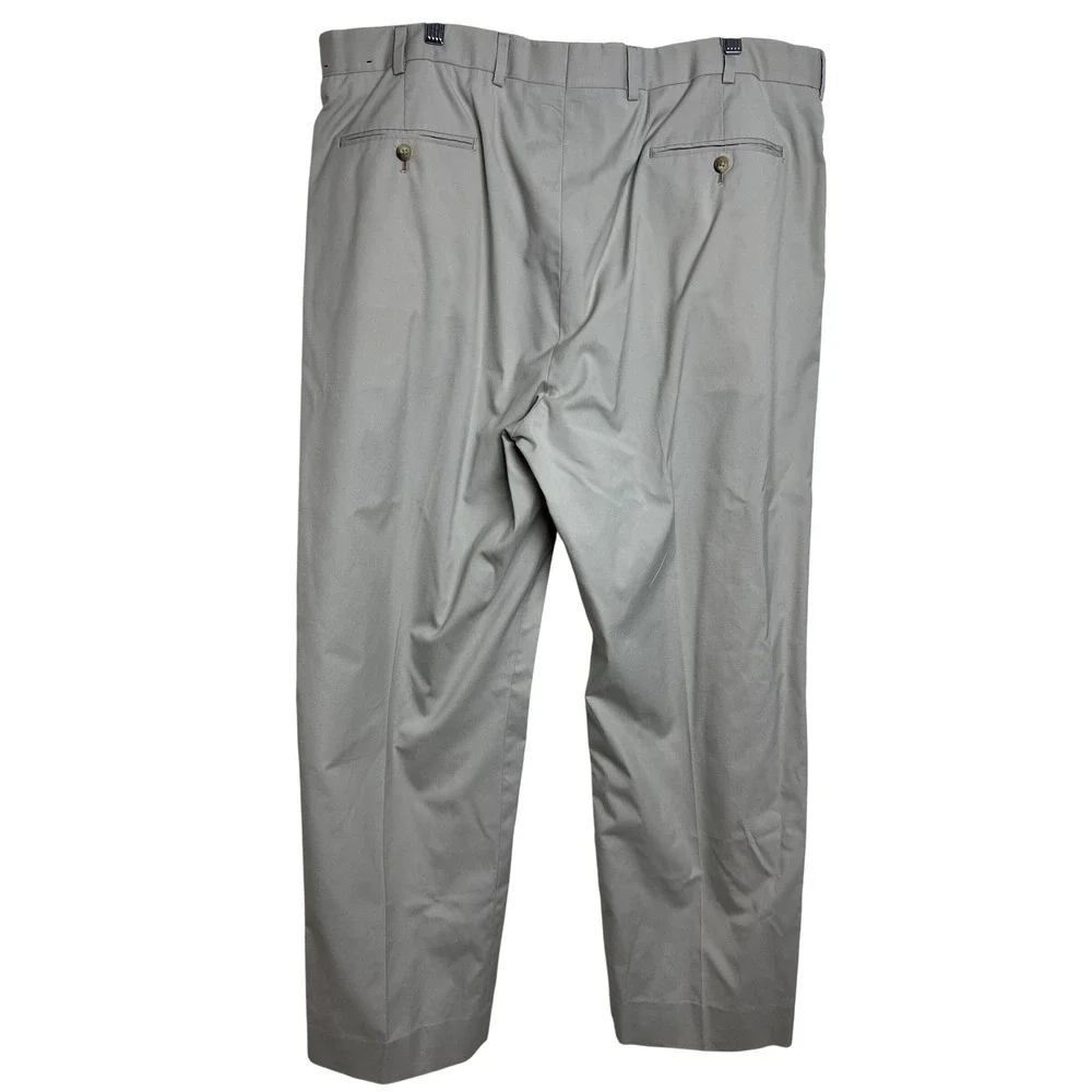 346 Brooks Brothers Chino Pants Mens 40x32 Lt. Khaki Pleated Straight  Pants A38
